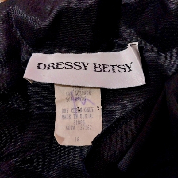 🔵BOGO FREE🔵 Vintage 90's Dressy Betsy Black Velvet Maxi Dress Sz 16 - Picture 5 of 5